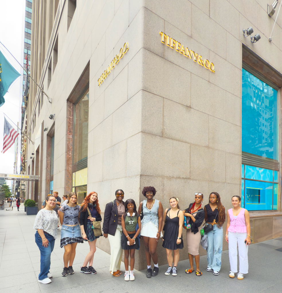 Fashion Design Pre-College students in front of Tiffany & Co.