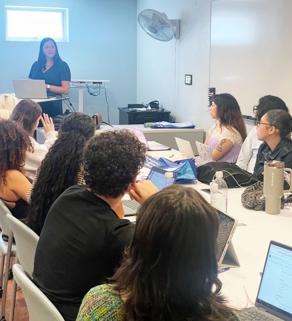 Michele Salerno visits Dr. Burton's class