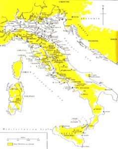 Map of Italy, Inferno, ed. Singleton.