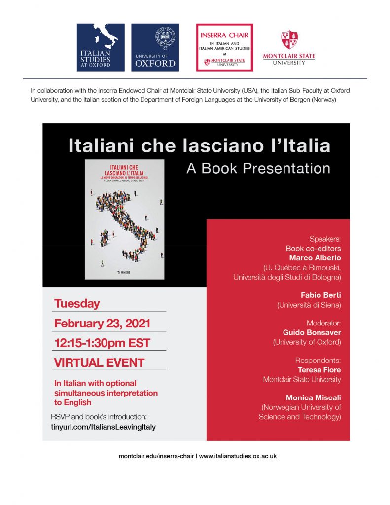 Flyer for Italiani che lasciano I'Italia