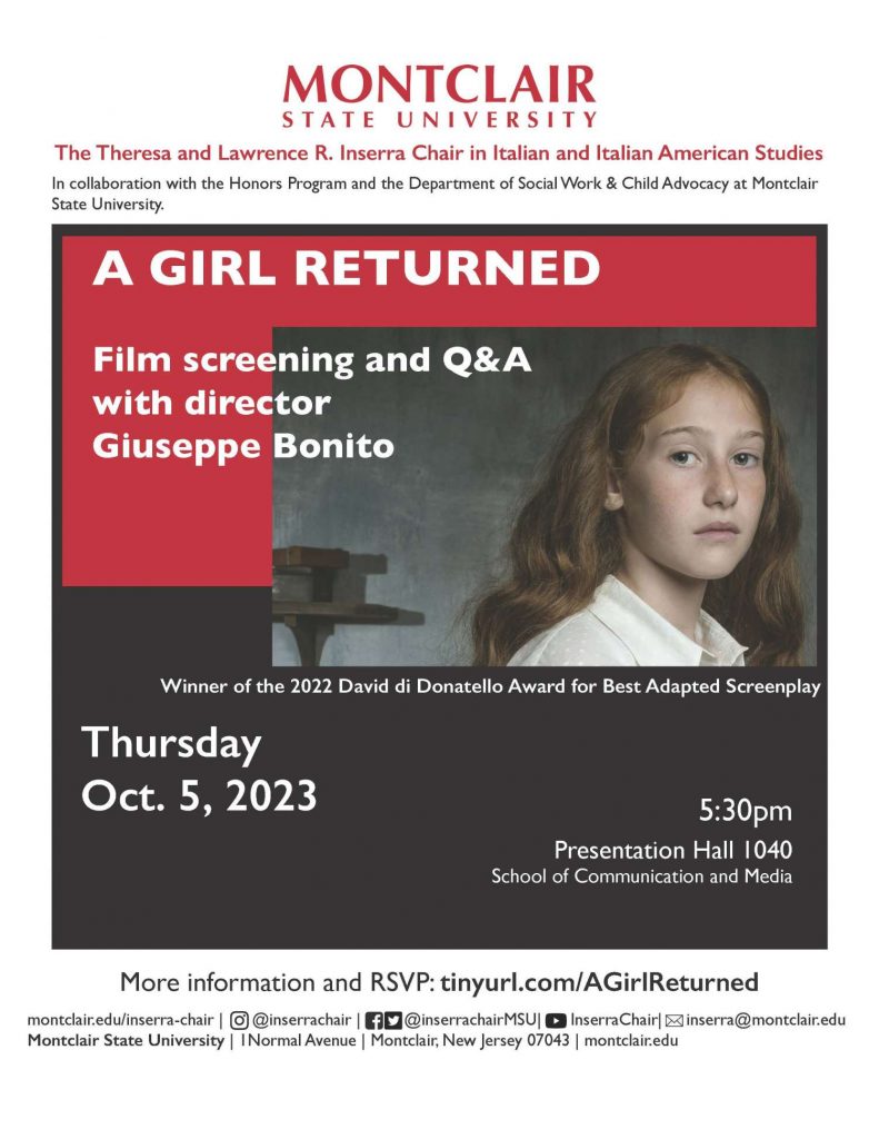 Flyer for the film screening "A Girl Returned"