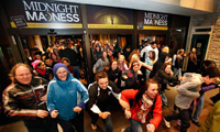 Photo of shoppers at midnight sale.