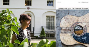 photo of poet Martina Evans and the cover of her book