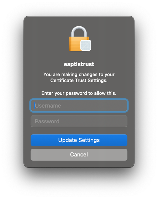 authentication dialog box