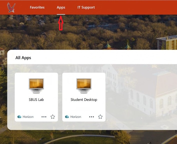 Click on the Apps section