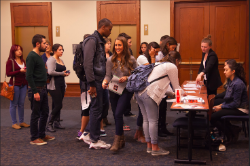 Students signing in to an event
