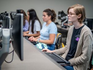 students at computers