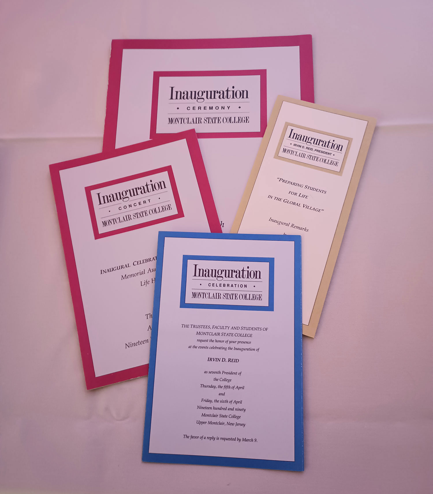 Irvin D. Reid inauguration materials