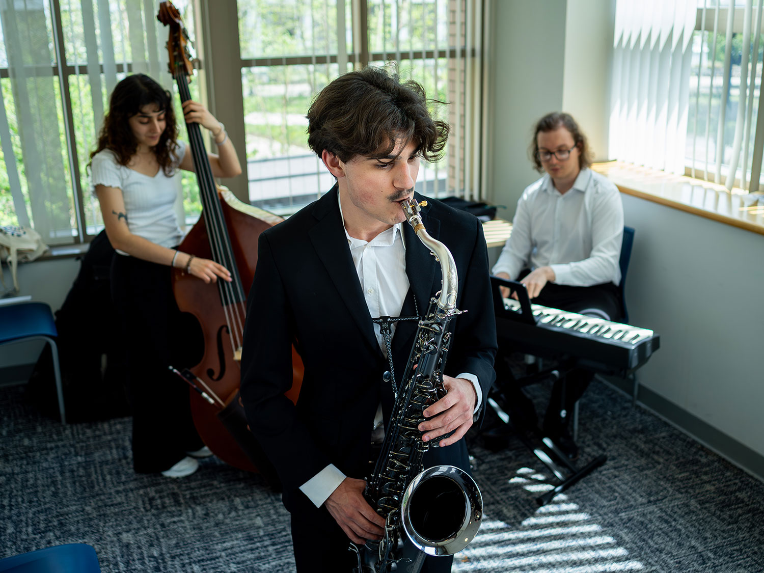 students playing music