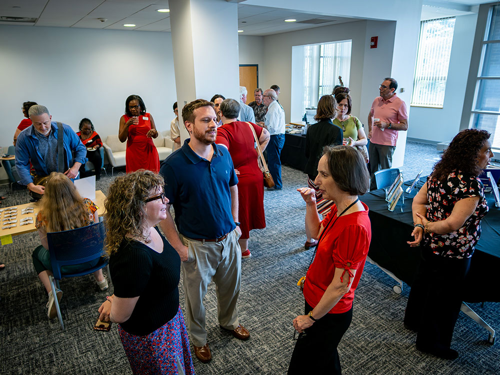 groups of people mingling