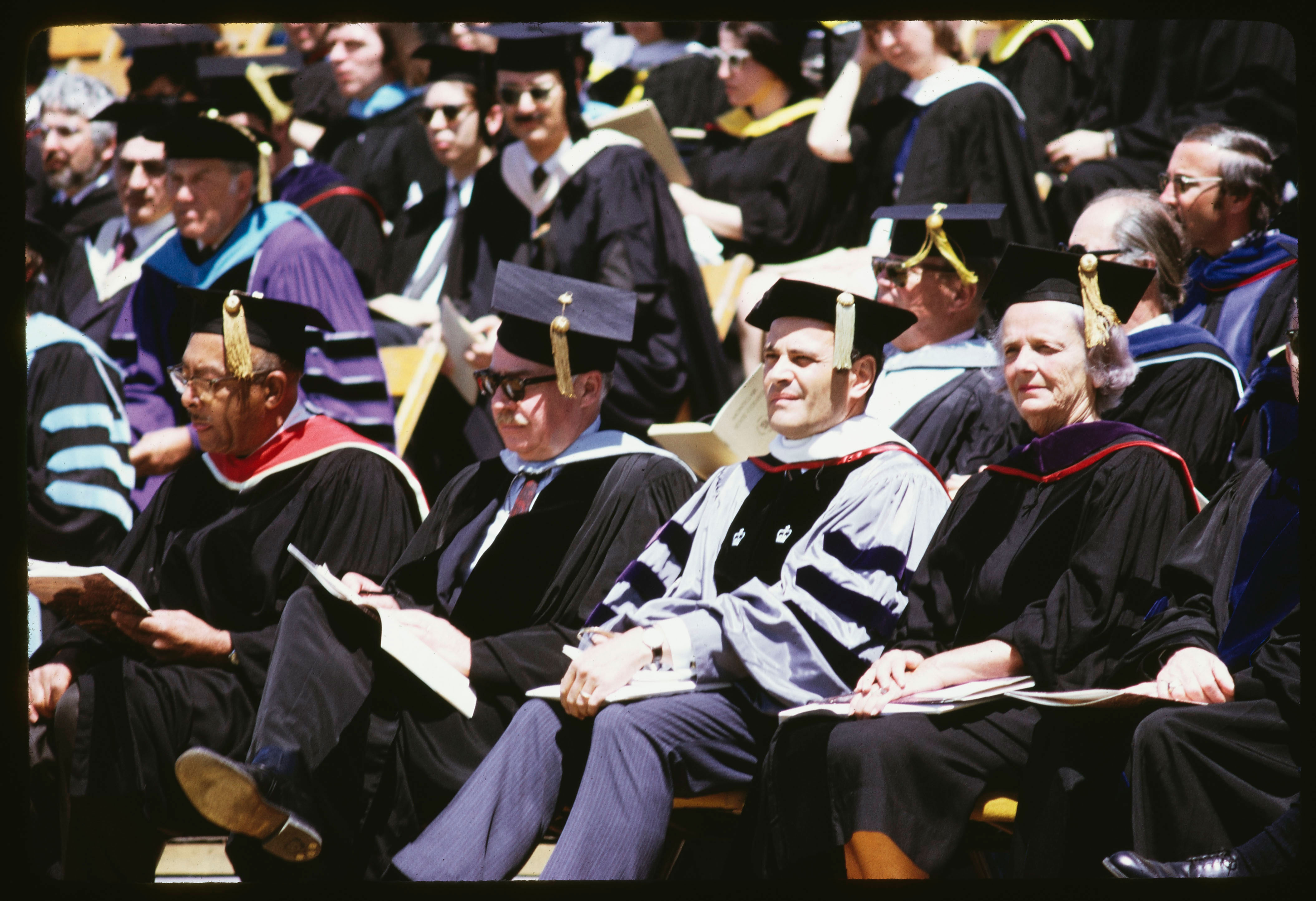 faculty at commencement in 1972