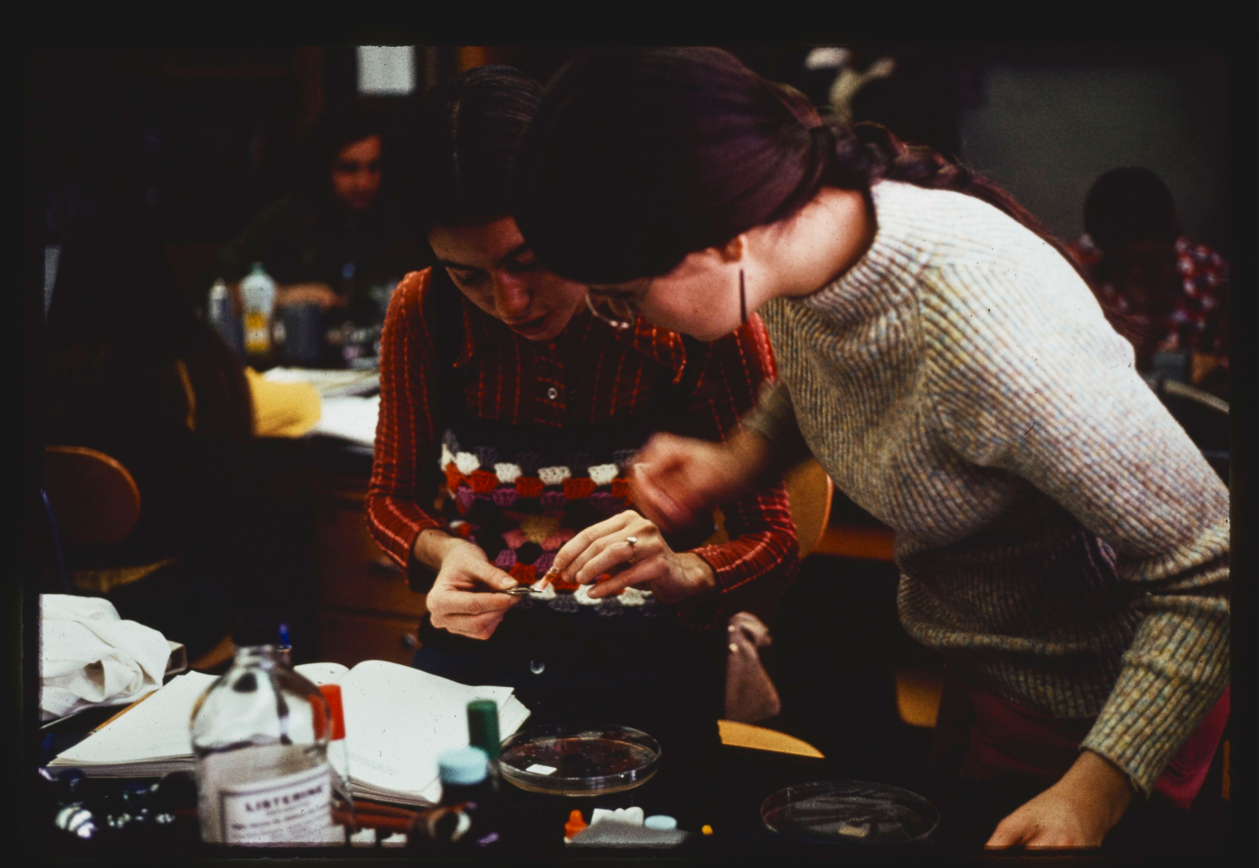 students studying in a classroom in 1972