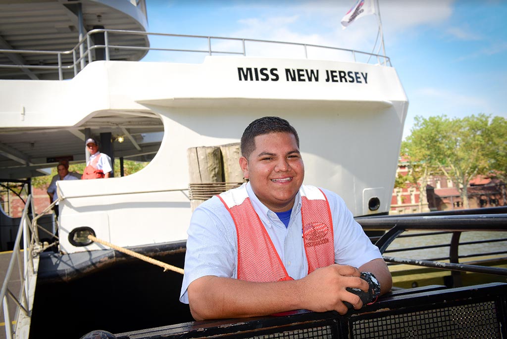 Kevin Suarez on a boat.