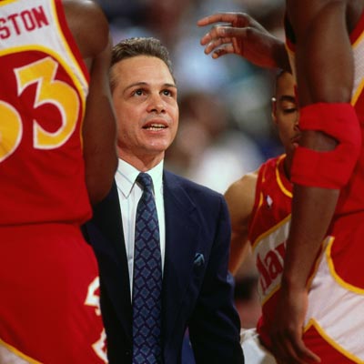 Photo of Mike Fratello coaching the Hawks in 1990.