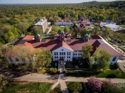 College Hall from the air