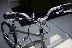 close up of bike's handle bars