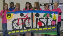 students with project poster