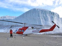 Helicopter on Glacier