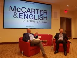Calacanis being interviewed by David Sorin, of McCarter & Englis