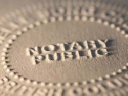 Close-up of notary seal