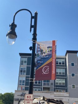 light post with banner
