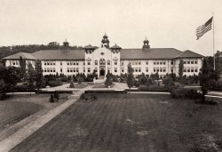 archival photo of college hall from founding