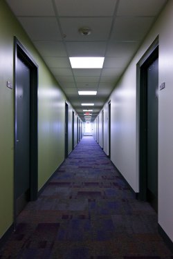 A long hallway in the Heights.