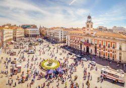La Puerta del Sol in Madrid from Above