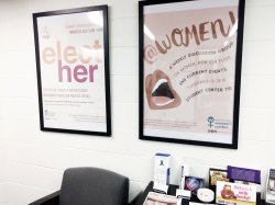 Posters hanging in the Women's Center Office.