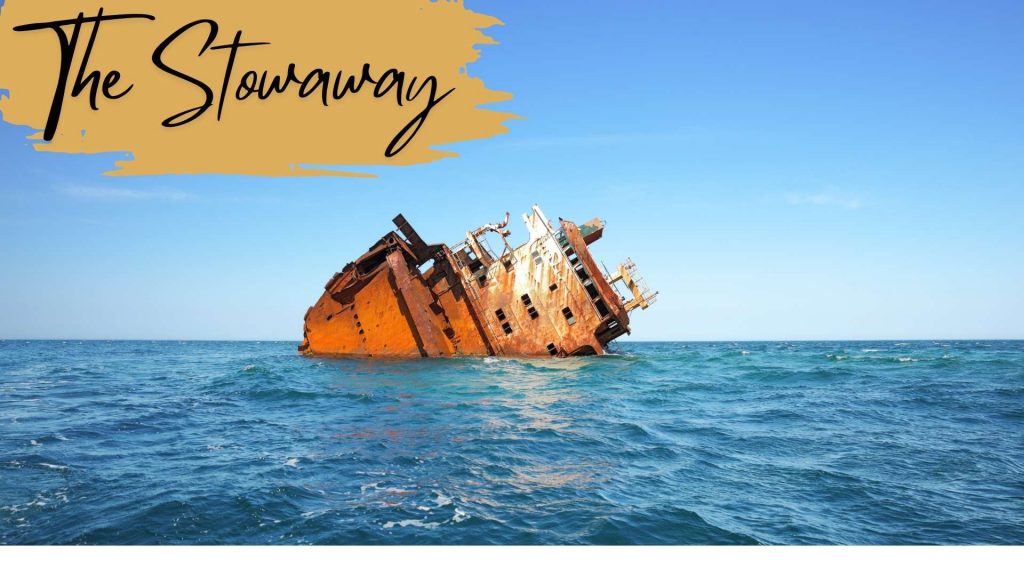 a ship sinking at sea