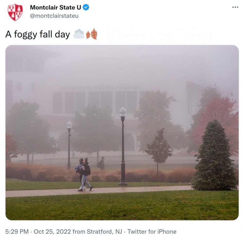 @montclairstateu: A fall foggy day