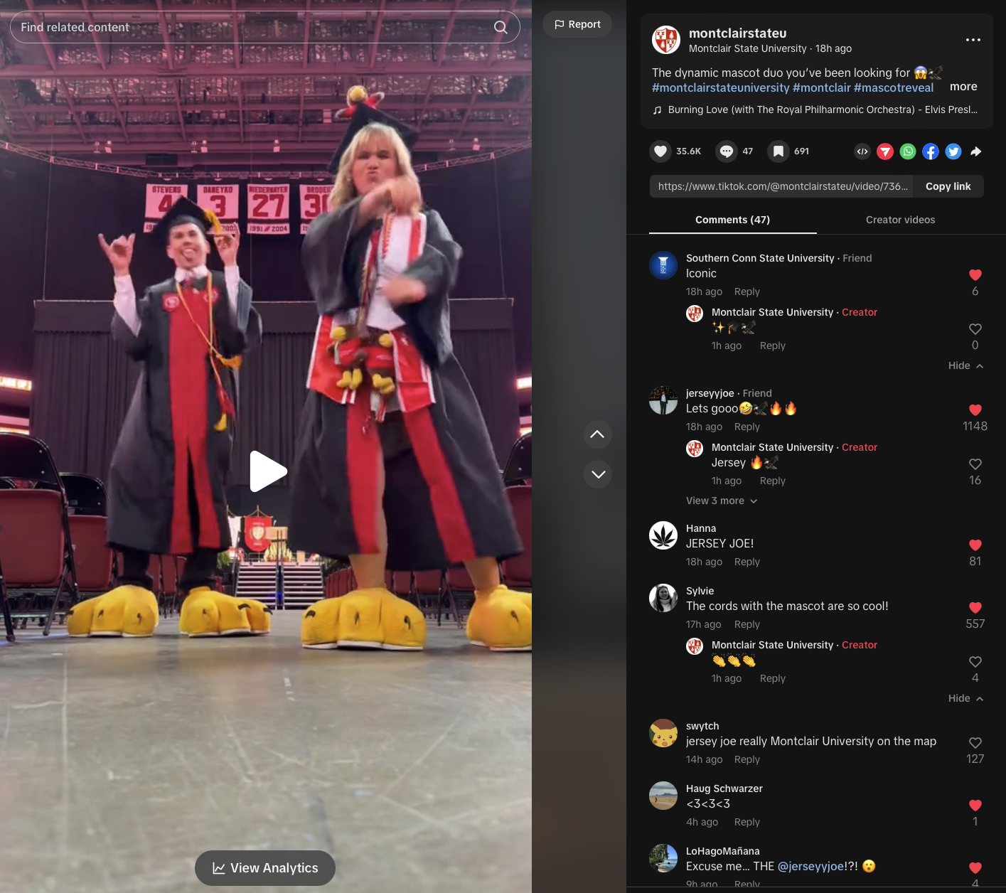 Screenshot of graduates dancing for commencement