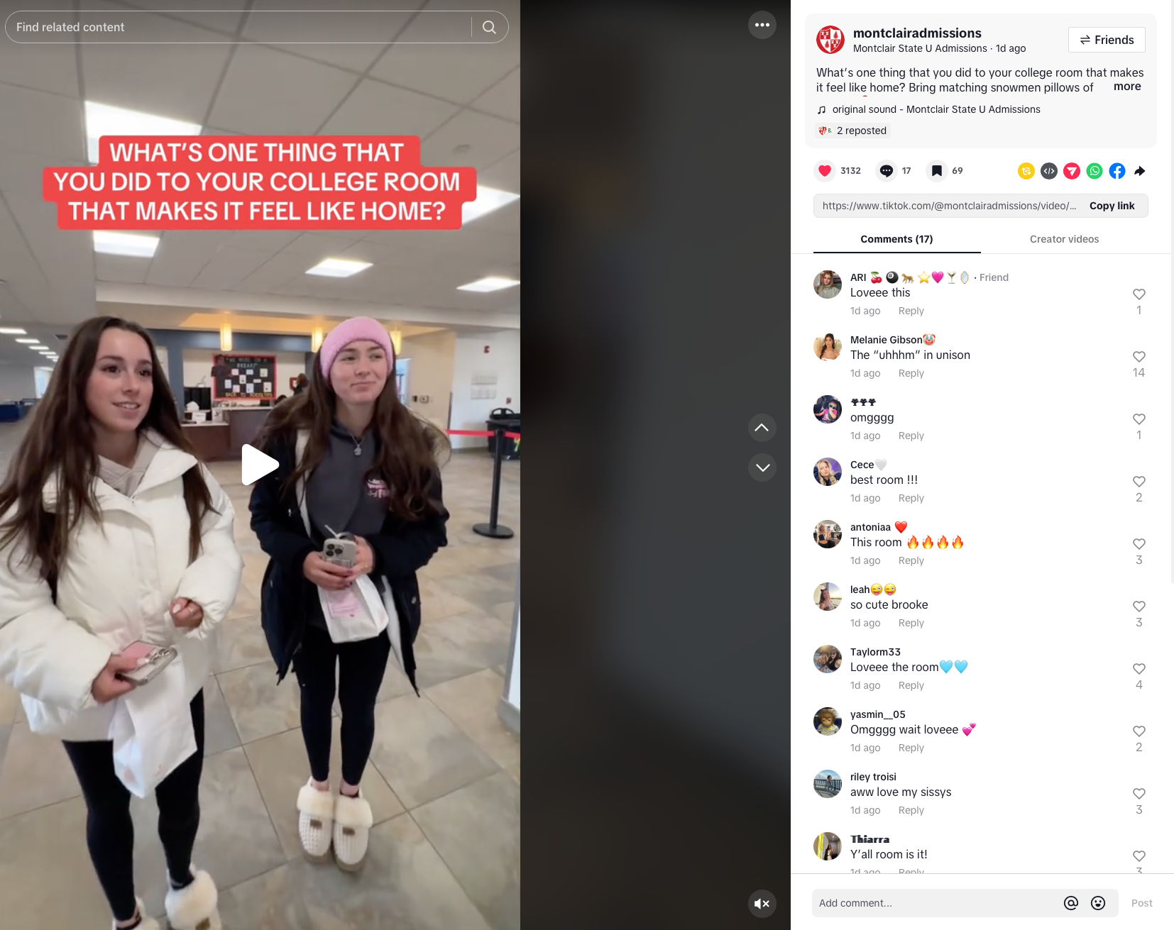 Instagram screenshot of a Students doing an interview.