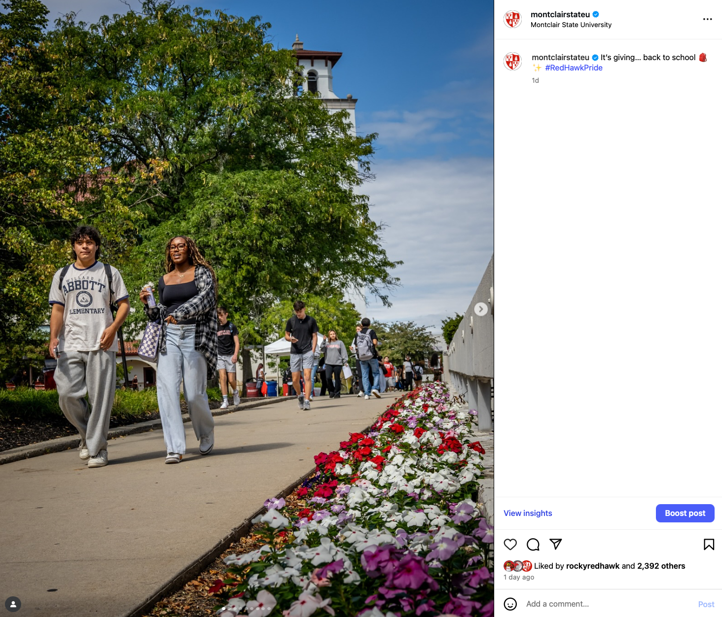 Students walking on campus