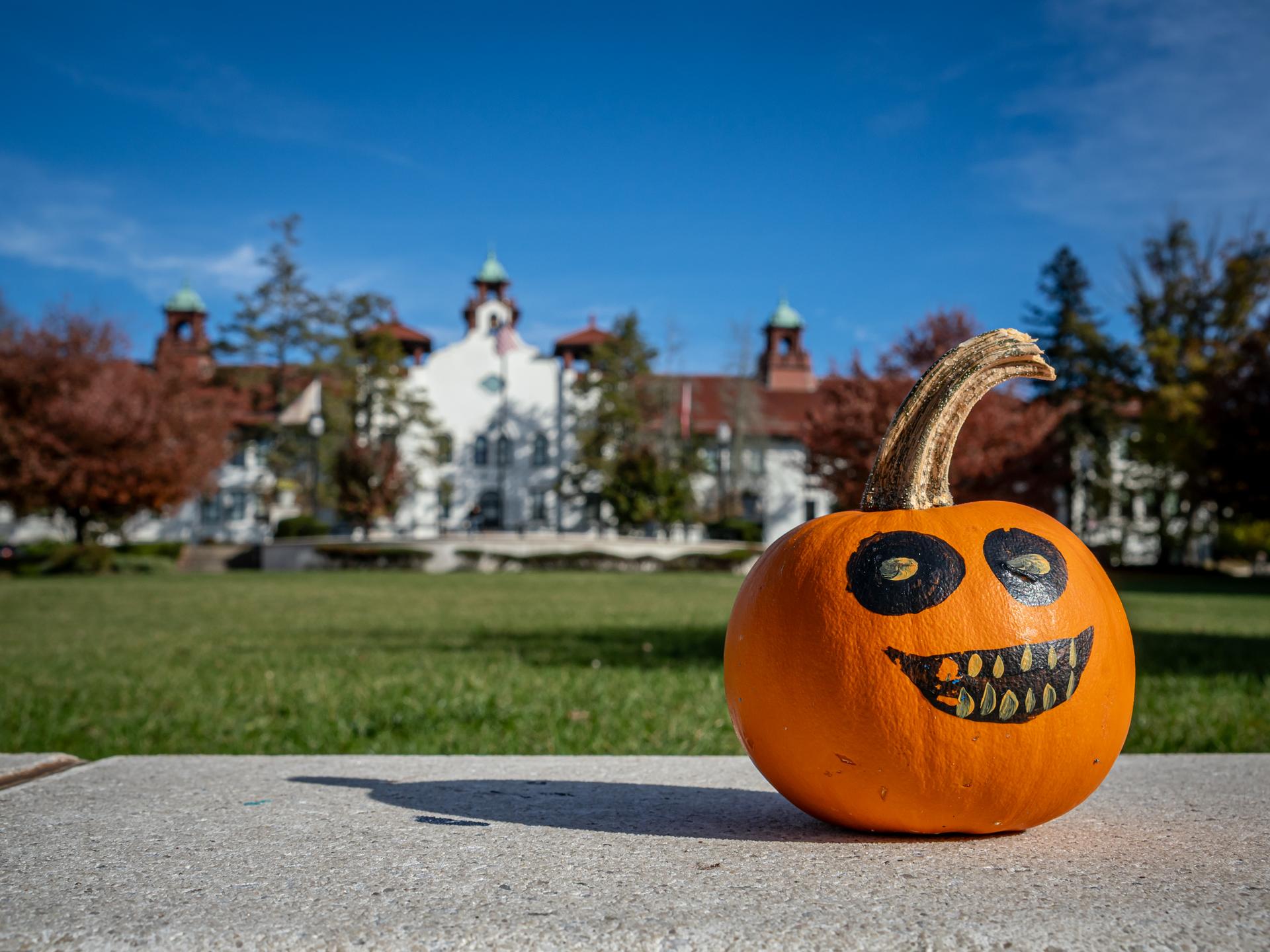 Photo of Pumpkin decorated for Halloween