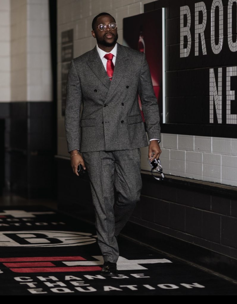 Jonathan Edmond walking through the Barclays Center.