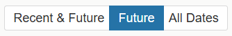 Recent & Future, Future only and all dates button in 25Live
