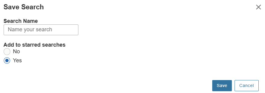 Save search option in 25Live