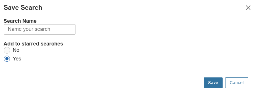 Save search window in 25Live