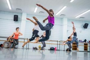 Photo of rehearsal for the MFA dance program.