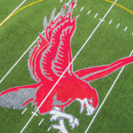 phone wallpaper of aerial view of football field
