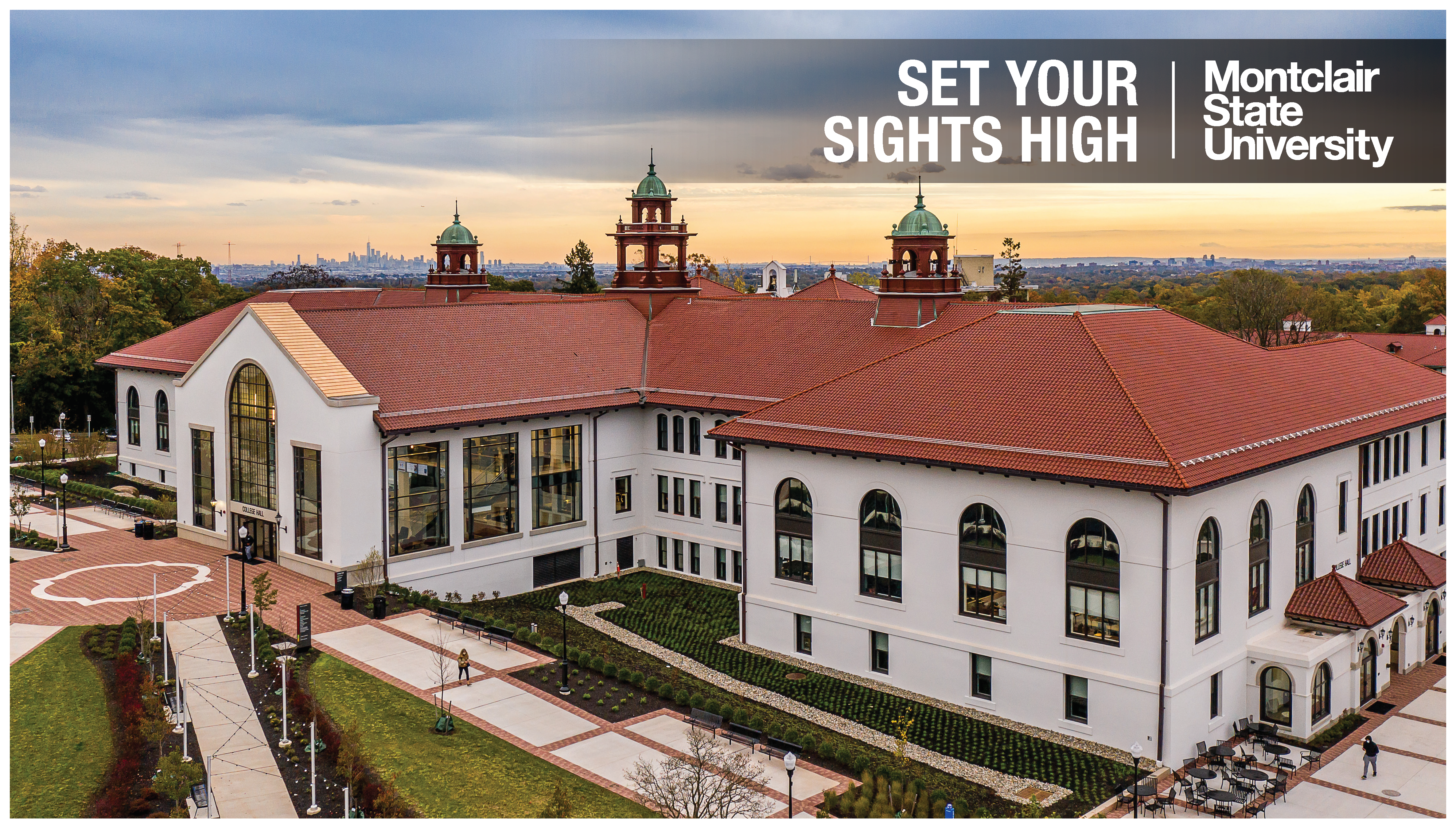 aerial view of college hall