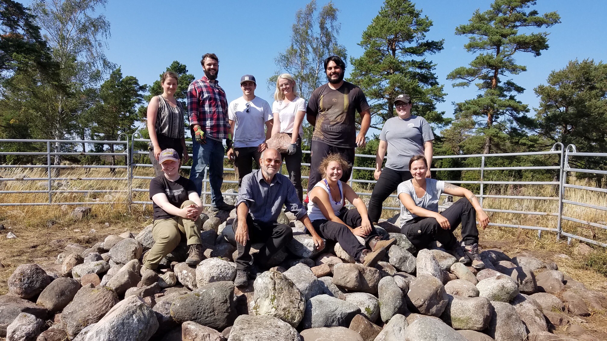 Students in Scotland studying artifacts