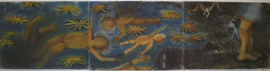 drawing of floating babies