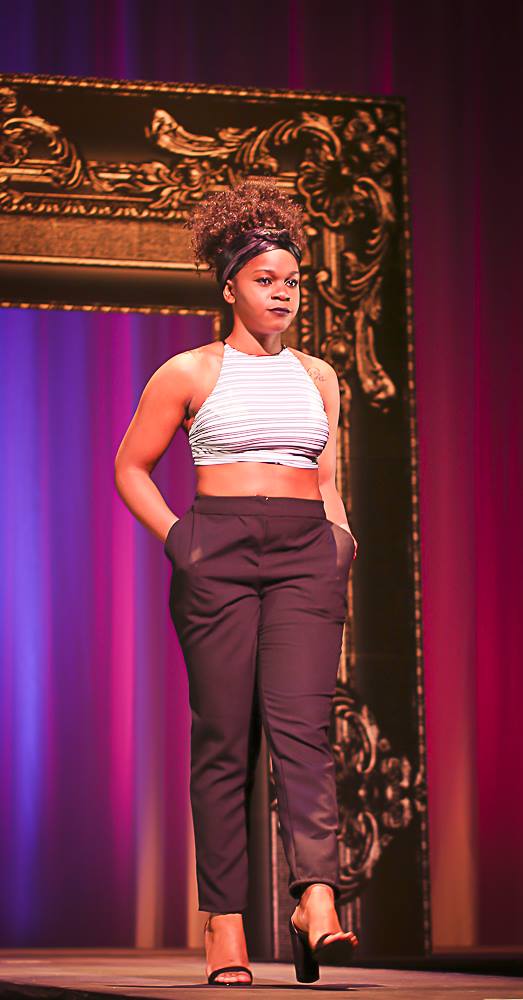 woman in cropped top