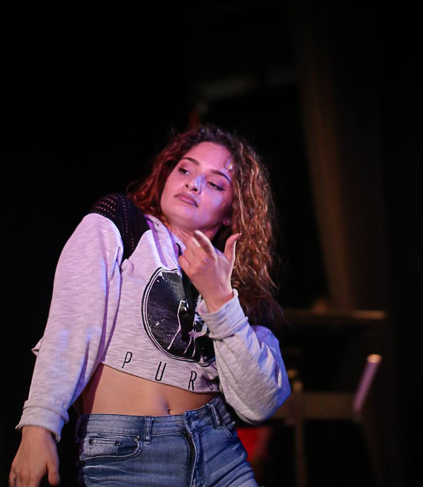 woman in cropped sweatshirt