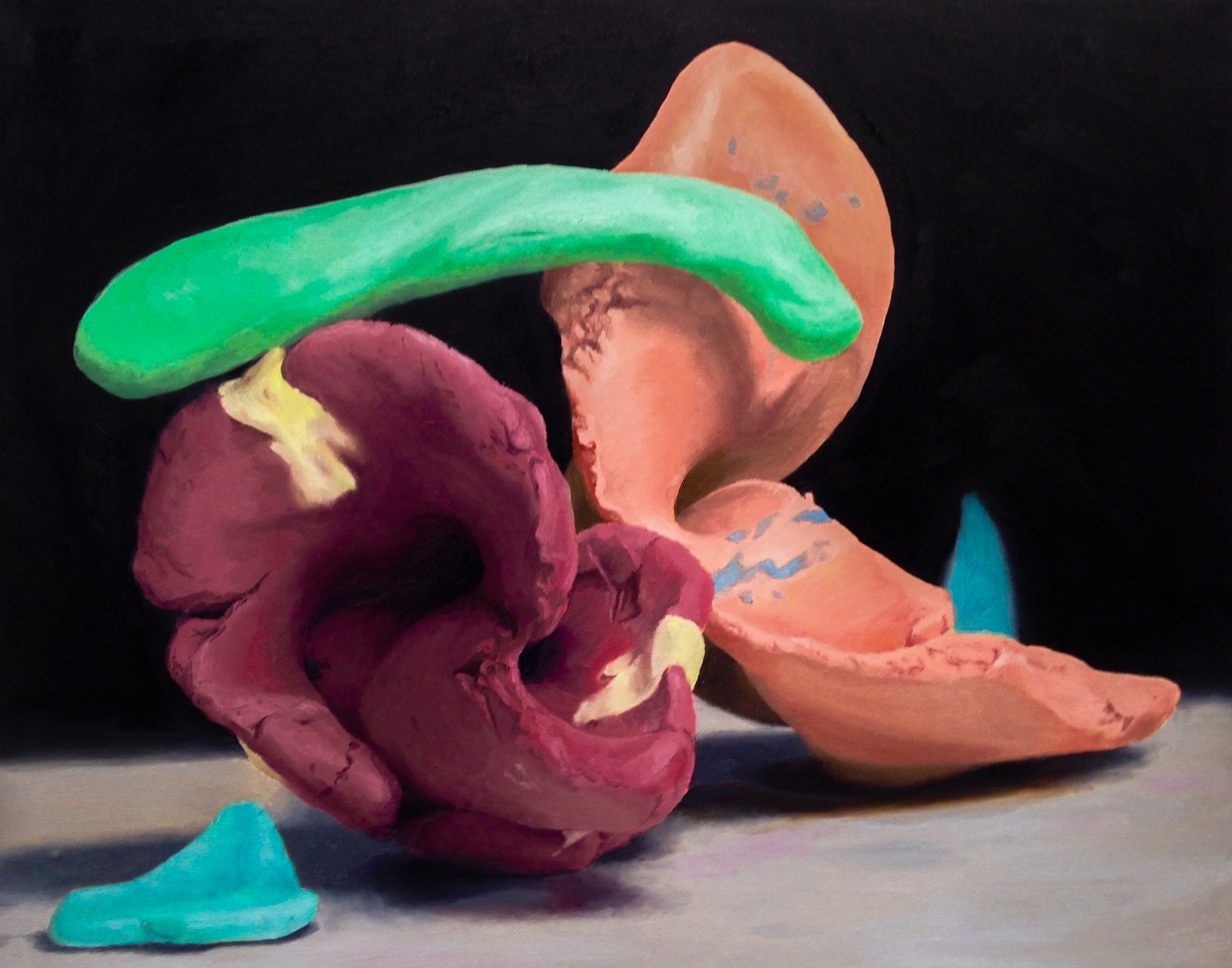 painting with green shape