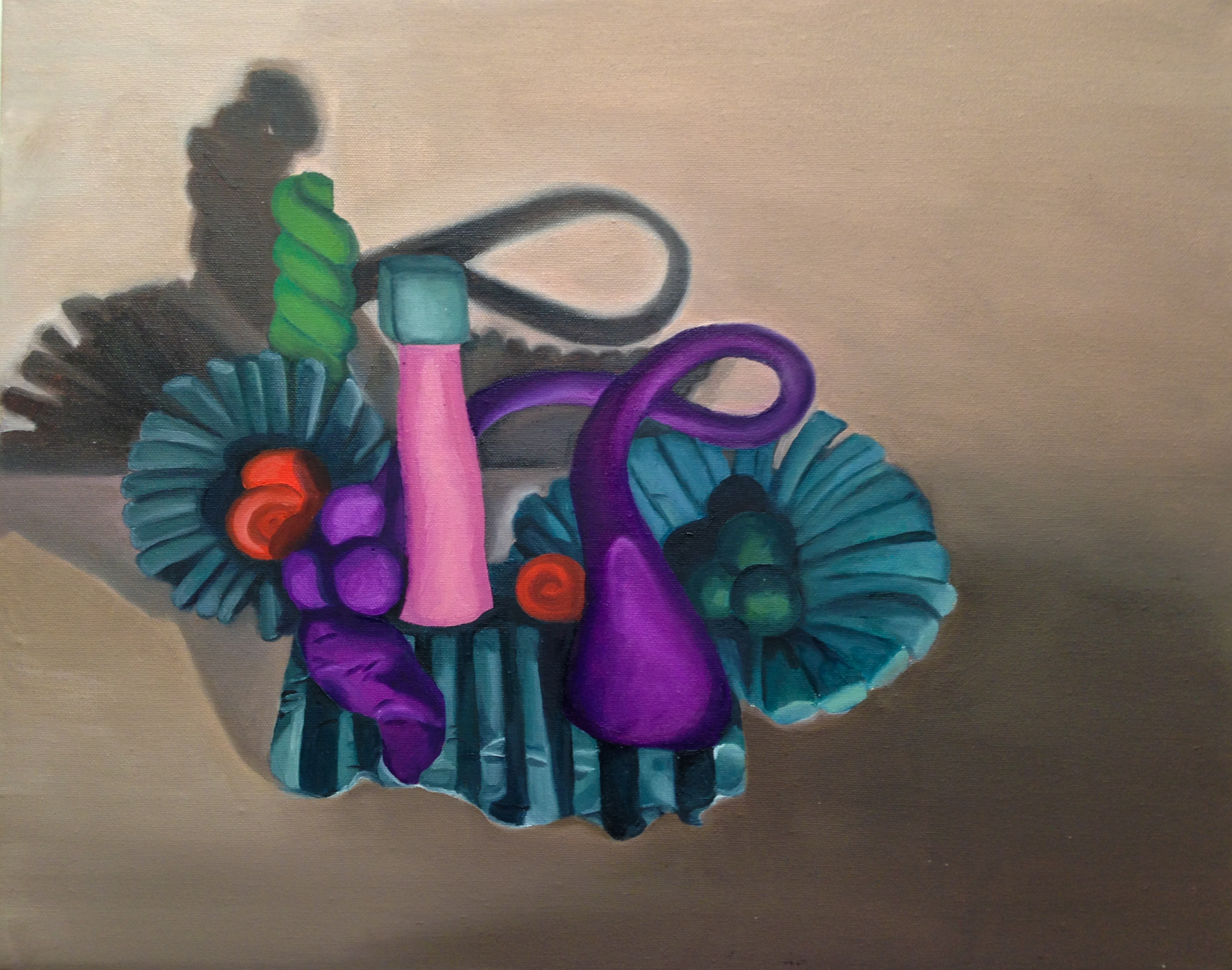 painting with blue bowl