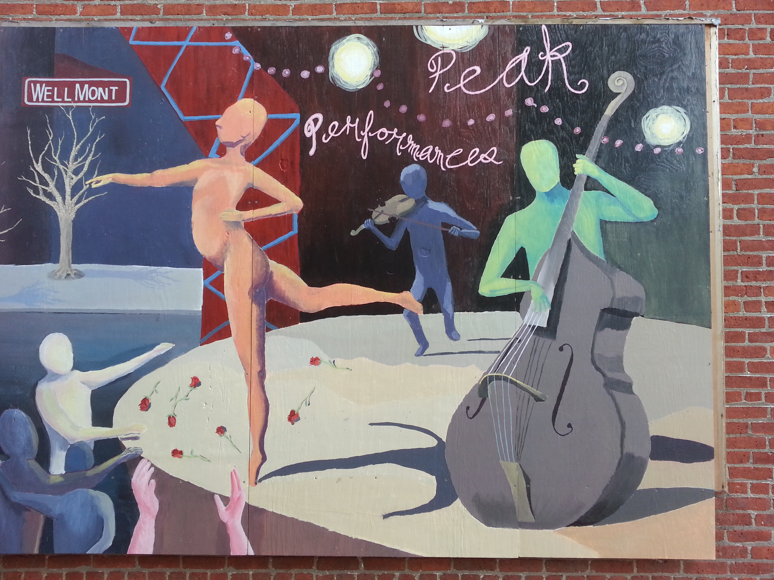 "Celebrating Montclair Arts" created by Art and Design Studio Art majors, Luisa Henao and Anthony Coplan (Project Coordinator: Prof. Julie Heffernan.)