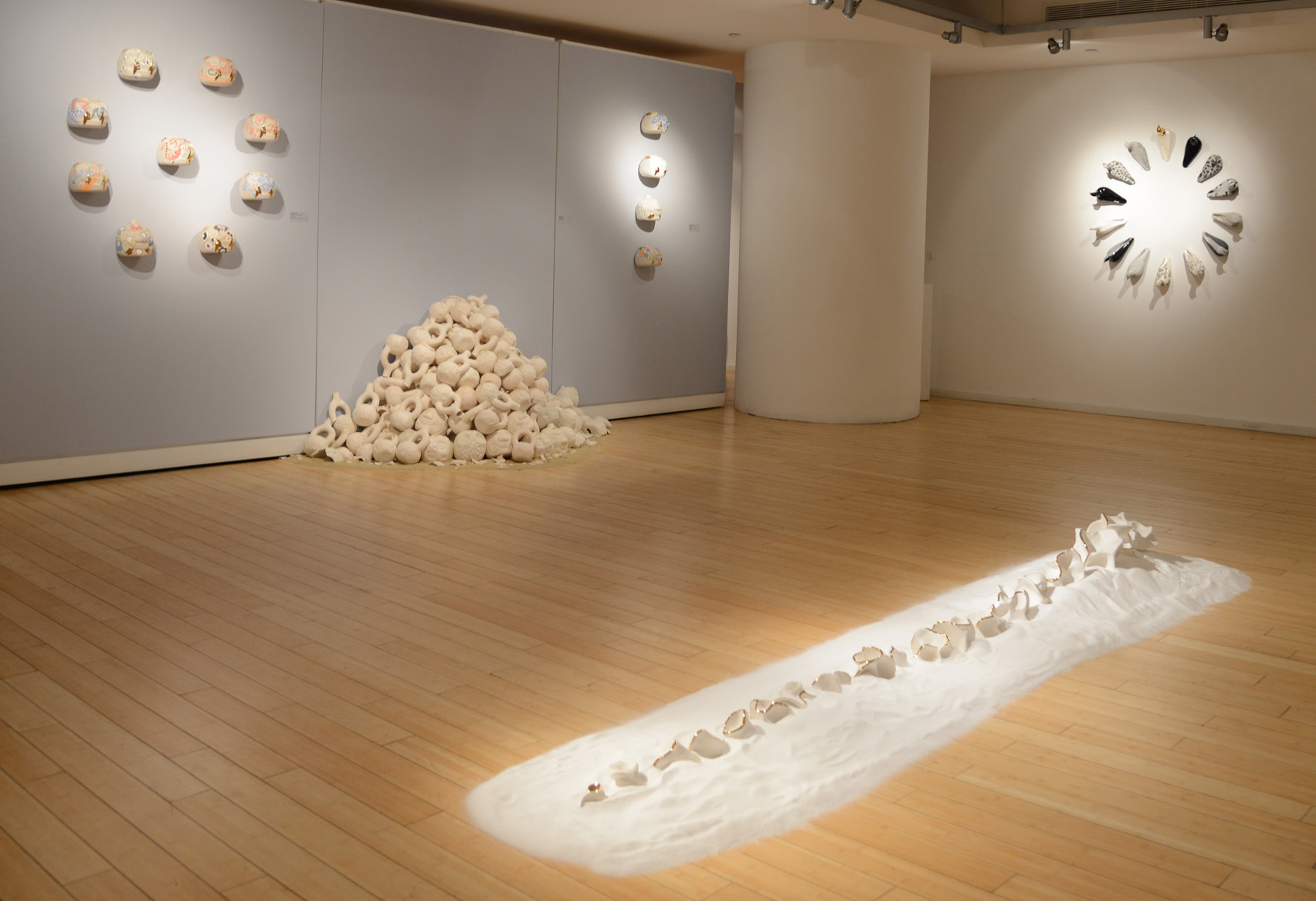 BFA student art work showcased at the 2016 BFA Thesis Exhibition at the George Segal Gallery.